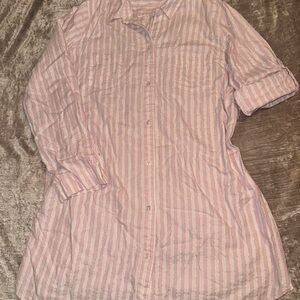 Victoria's Secret Pink and White Striped Shirt dress / sleep dress
